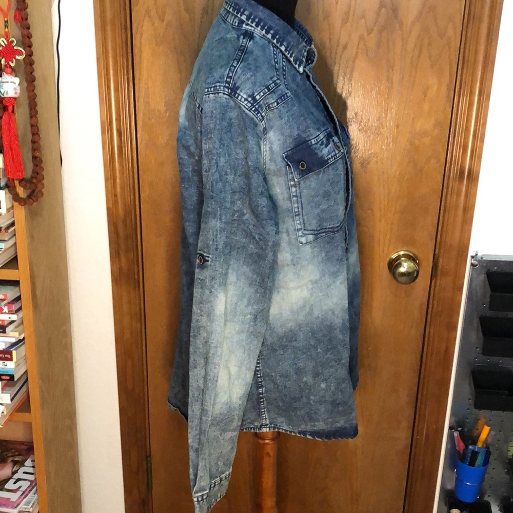 Men’s ROK Denim Button Down Shirt - Picture 5 of 6